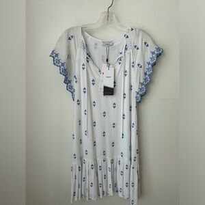 Serie Suncoo White Dress with Blue Details